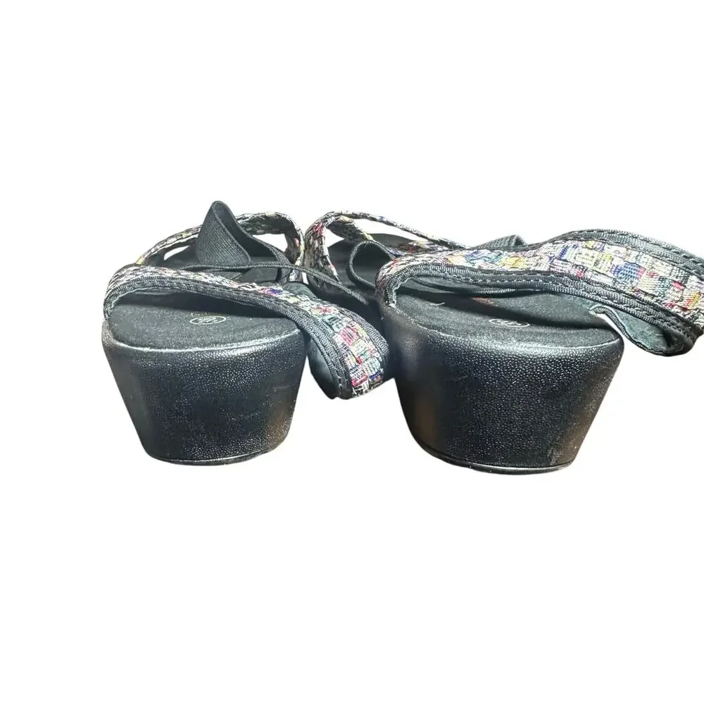 Bernie Mev Lisa splash Strappy Woven Sandals Lightweight Comfort EU 38 US 7.5-8